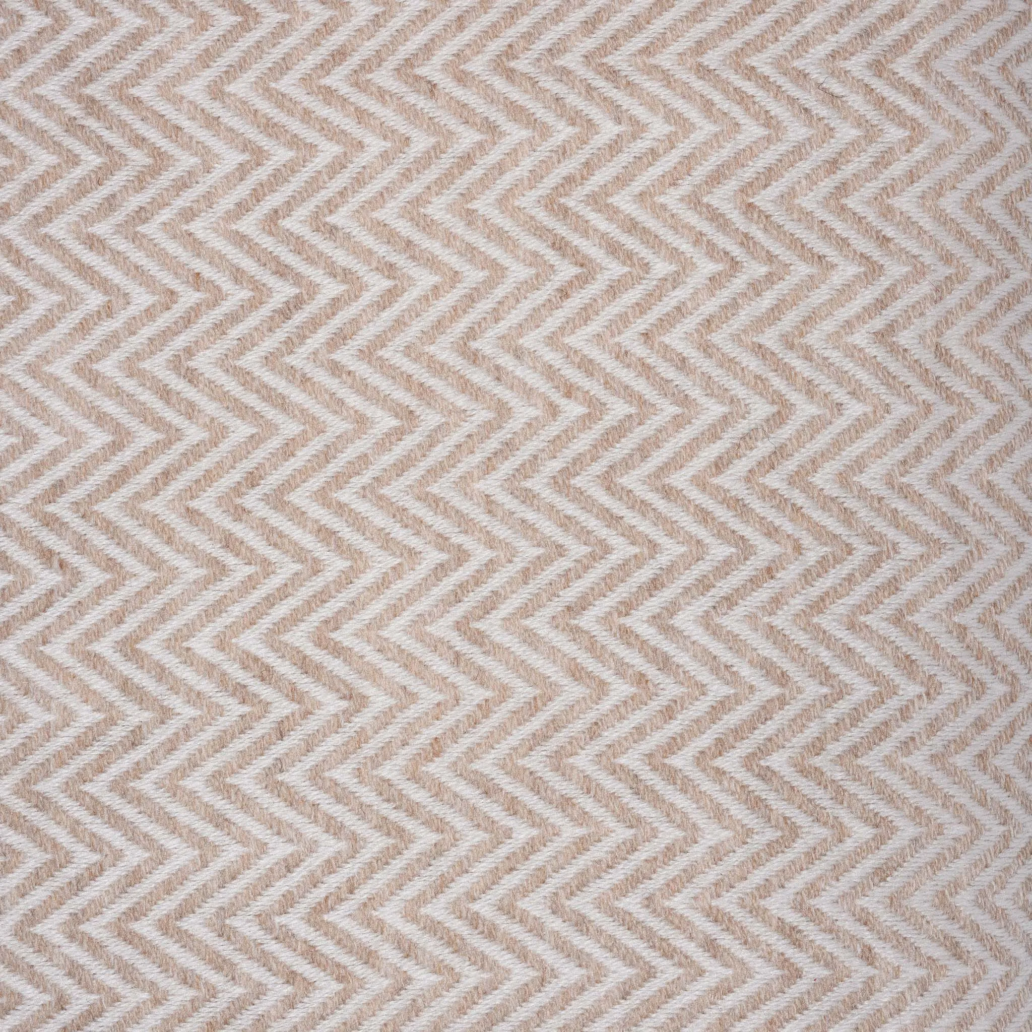 Wool Throw from Kashmir - Zig Zag Cream