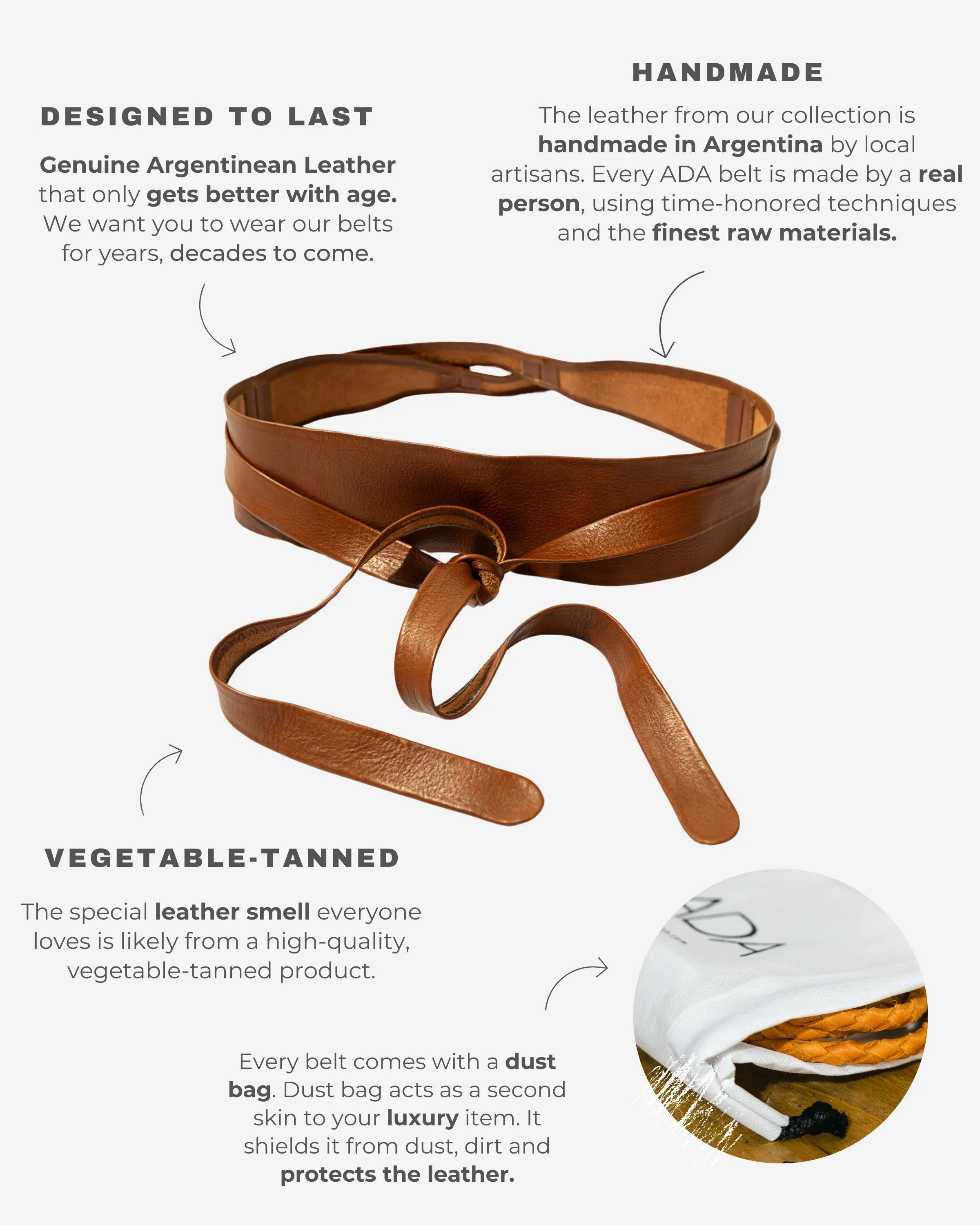 Wrap Leather Belt - Whiskey