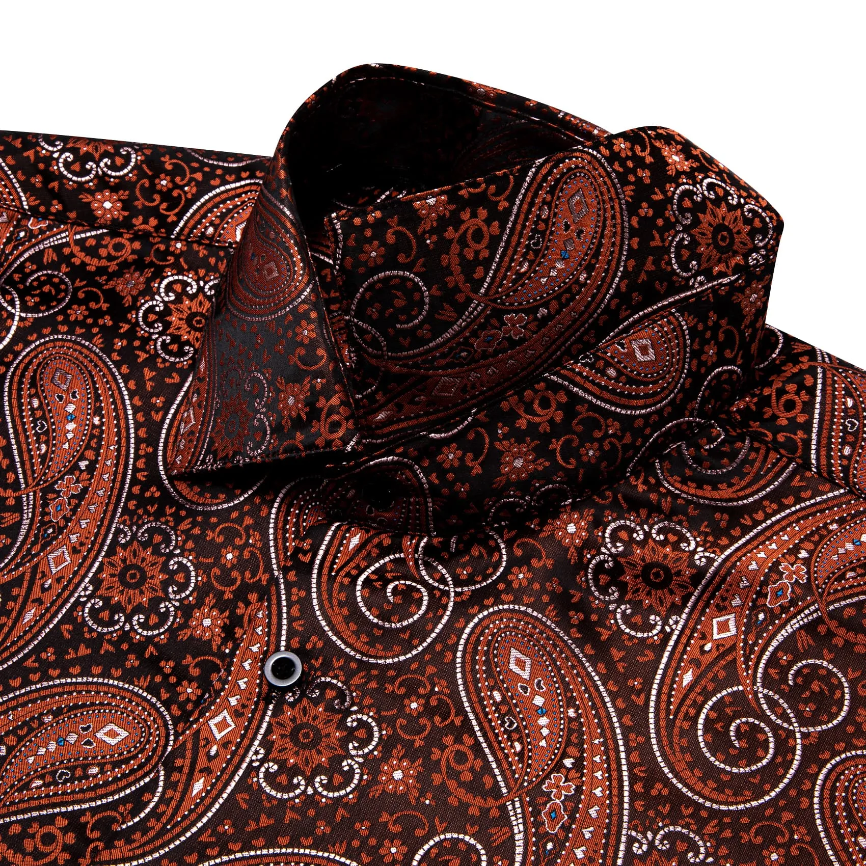 YourTies $41.25 Dinner Shirts Brown Orange White Jacquard Paisley Dress Shirt