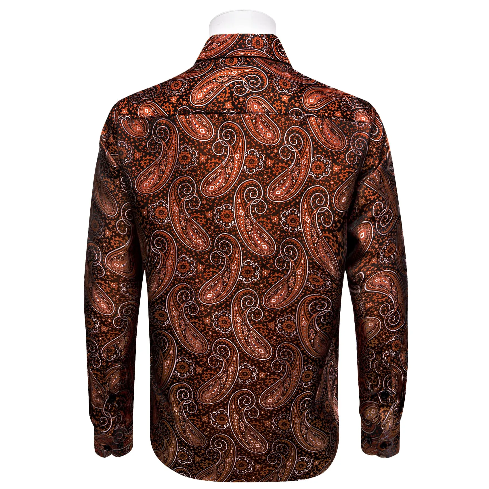 YourTies $41.25 Dinner Shirts Brown Orange White Jacquard Paisley Dress Shirt