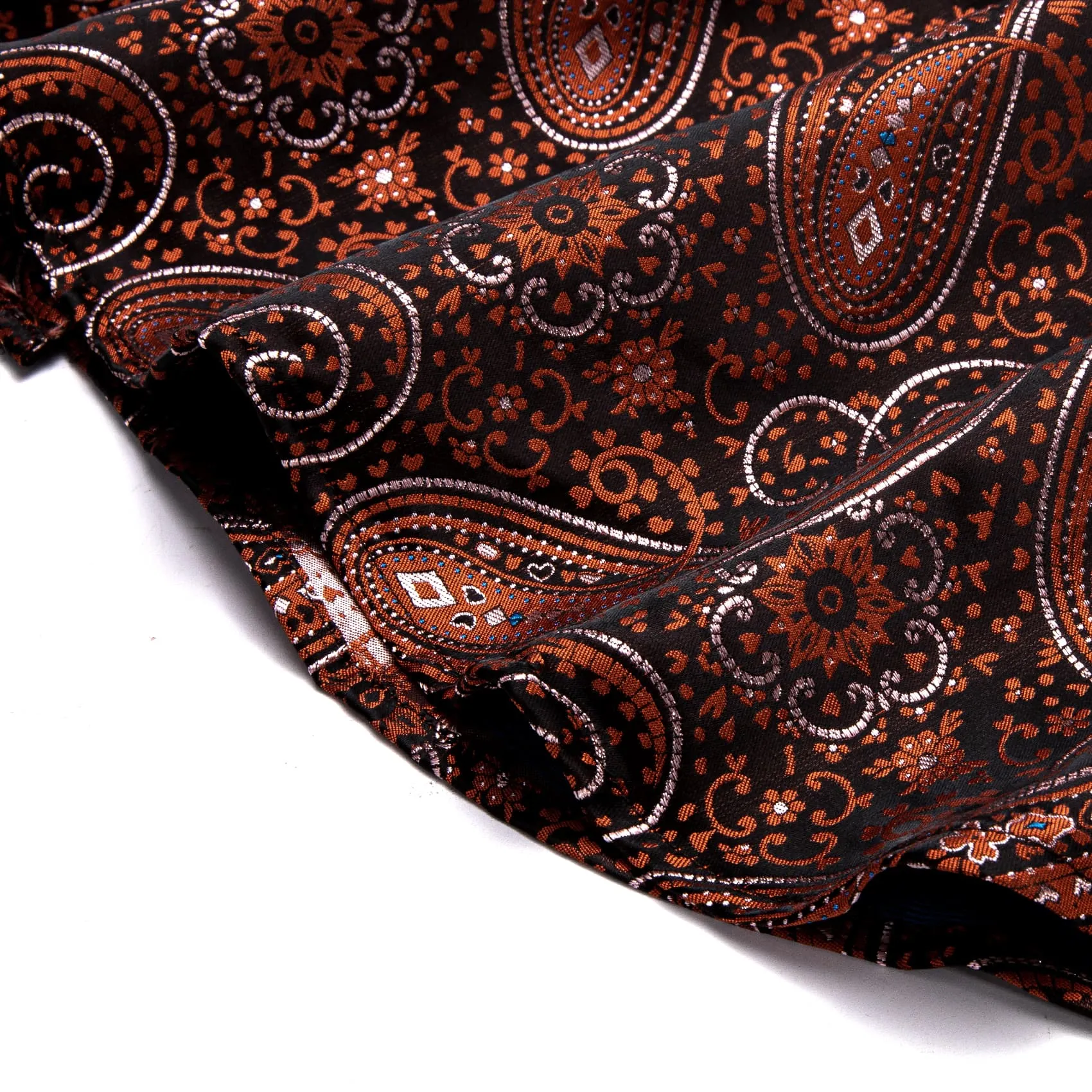 YourTies $41.25 Dinner Shirts Brown Orange White Jacquard Paisley Dress Shirt