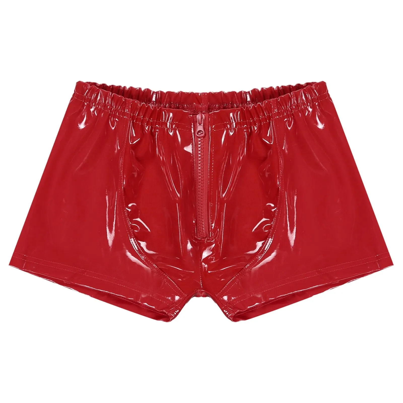 Zipper Front Wet Look Boxer